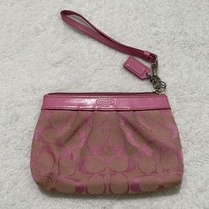 Pink coach wristlet
